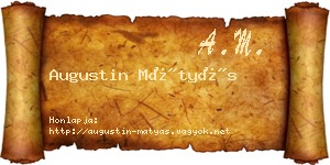Augustin Mátyás névjegykártya